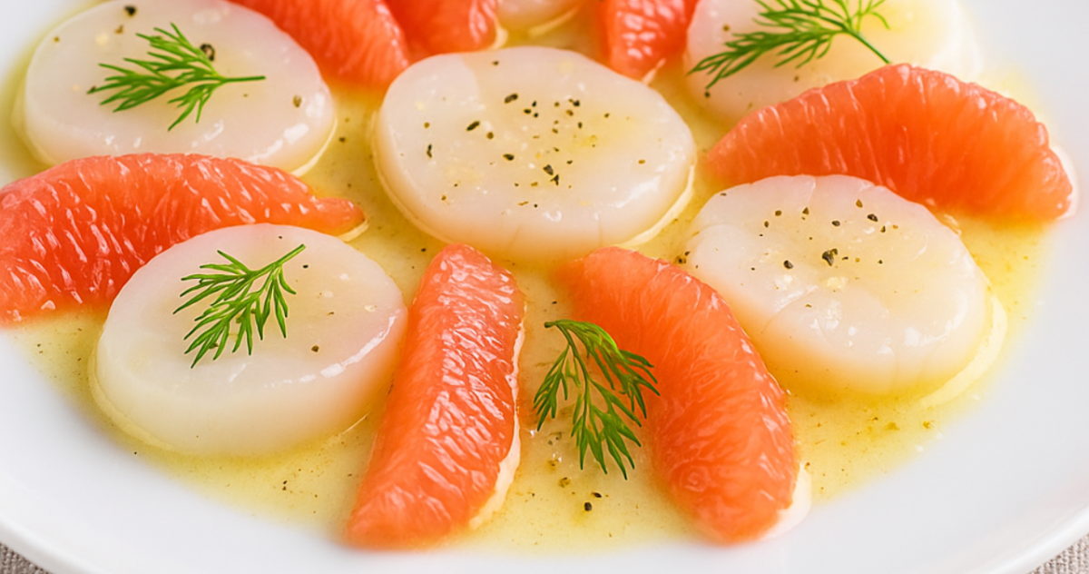 salade de saint jacques et pamplemousse